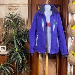 Helly Hansen Motion Ski Jacket M Purple Tech Coat Stretch RECCO Shell Waterproof